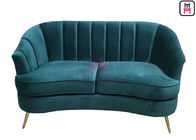 160cm Length Arc Shape Custom Booth Seating Velvet Upholstery Loveseat Wood Frame