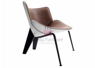 Metal Base Fiberglass Dining Chair Shell Wing Four Metal Legs Contemporary Design