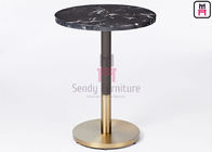 Square Contract Marble Meeting Wooden Dinning Table Dual Color Iron Base Material