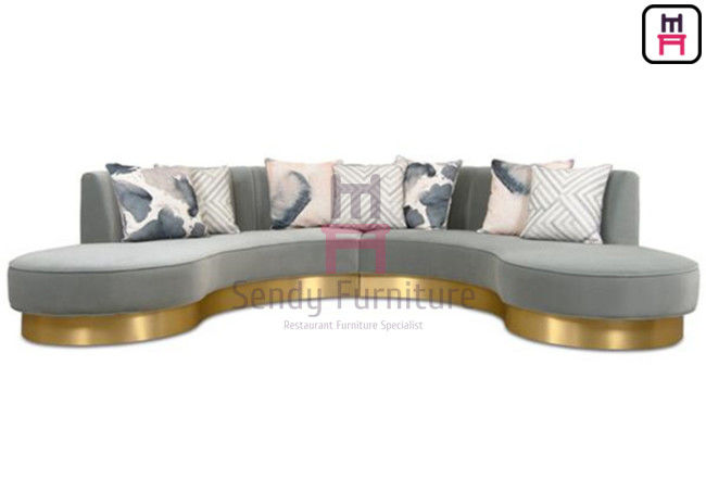 Endless Arch Shape Commercial Booth Seating , Upholstery Fabric Sofa With SS Base