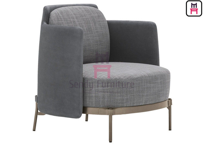 Modern Fabric Upholstered Single Seat Sofa Chair With Stainless Steel Legs