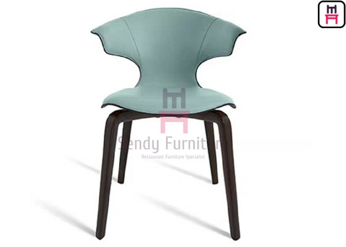 Upholstered Fiberglass Dining Chair Leather Ash Wood Modern Creative Design