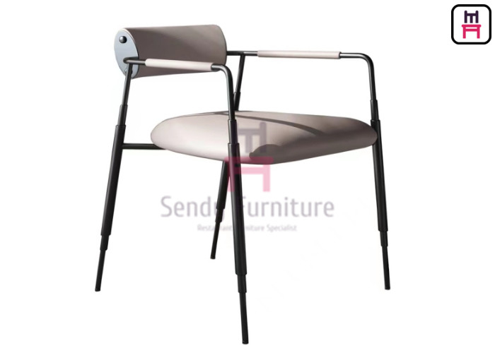 Stainless Steel Dining Chair With Leahter Padded Cushion For Bar Use