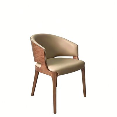 エレガントな食堂スペースのための固い白灰木とプレミアムフェイクス革のカスタマイズ可能な木製レストランチェア