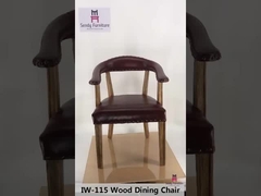 ブラウンの屋内無作法な革張りのいす/Armrestが付いている椅子を食事する丈夫なカシ木