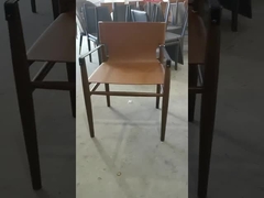 灰ホテルのロビーのために現代木製フレームのレストランの食堂の椅子のArmrest