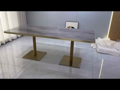 ステンレスステール ローズ ゴールデン レストラン 食卓 高級 黄金の縫い目のある大理石のトップ