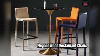 エレガントなダイニングのための無垢材のレストランチェア